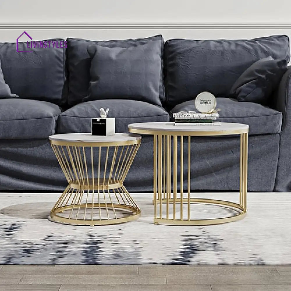 Devika Marble Top Metal Coffee Table