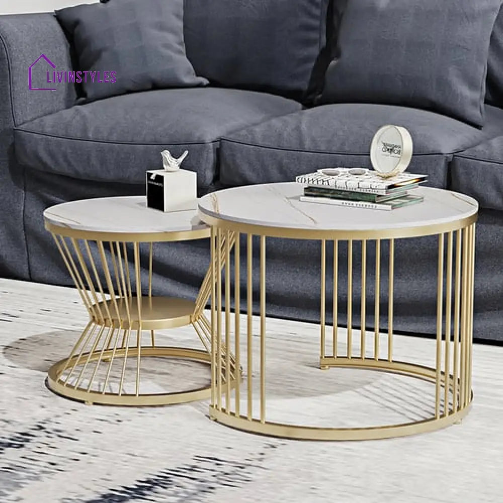 Devika Marble Top Metal Coffee Table