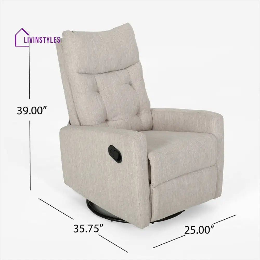 Dhara 1 Seater Manual Rocking And Revolving Recliner