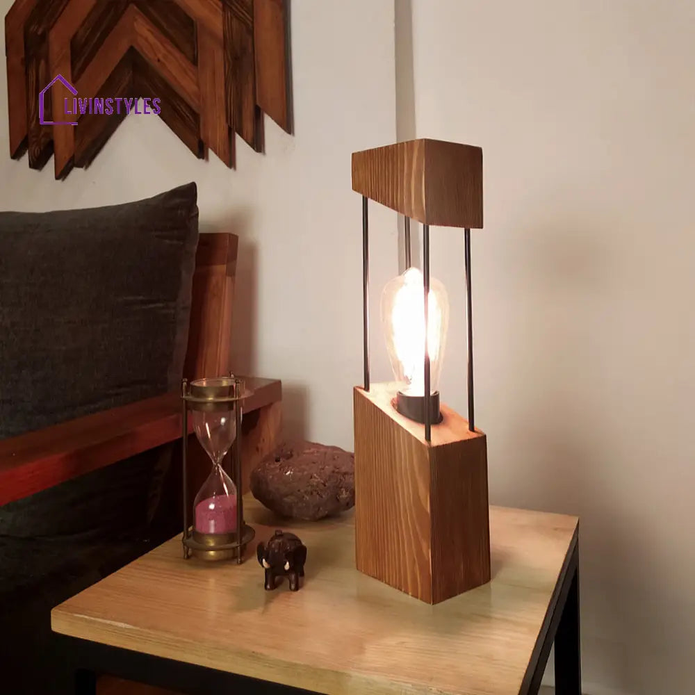 Diagon Wood And Metal Table Lamp Lamps