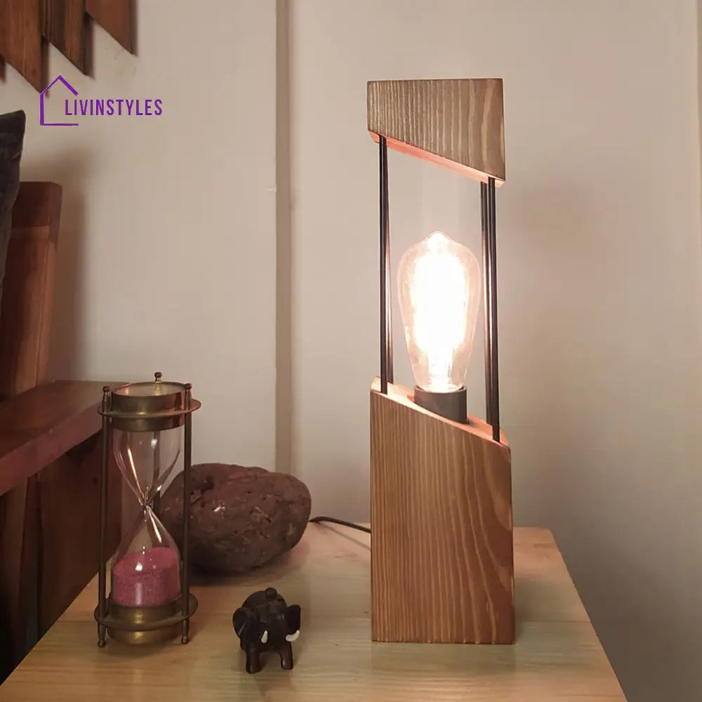 Diagon Wood And Metal Table Lamp Lamps