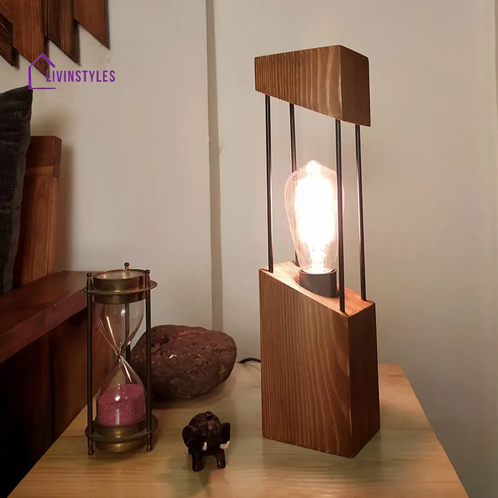 Diagon Wood And Metal Table Lamp Lamps