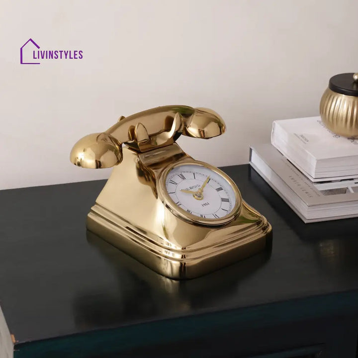 Dialtime Table Clock In Gold Finish