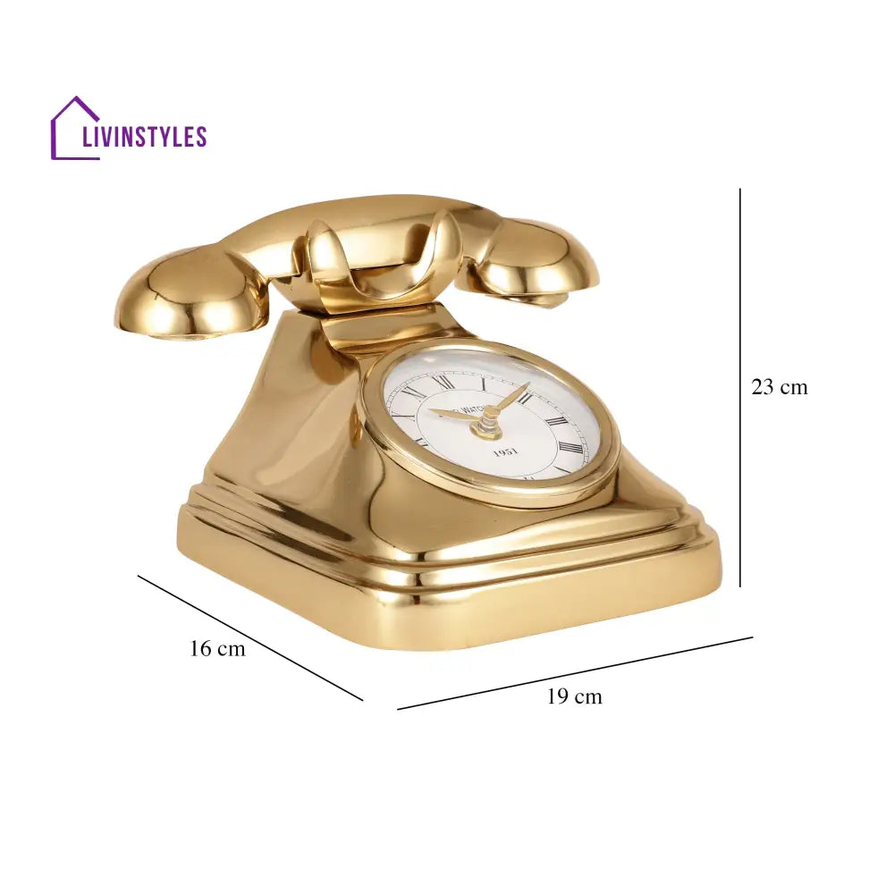 Dialtime Table Clock In Gold Finish