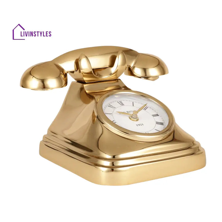 Dialtime Table Clock In Gold Finish