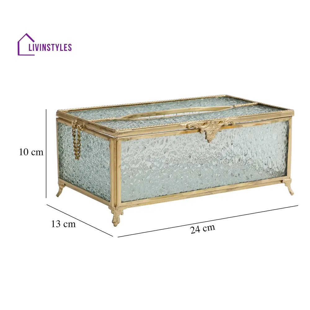 Diamond Cut Crystal Tissue Box