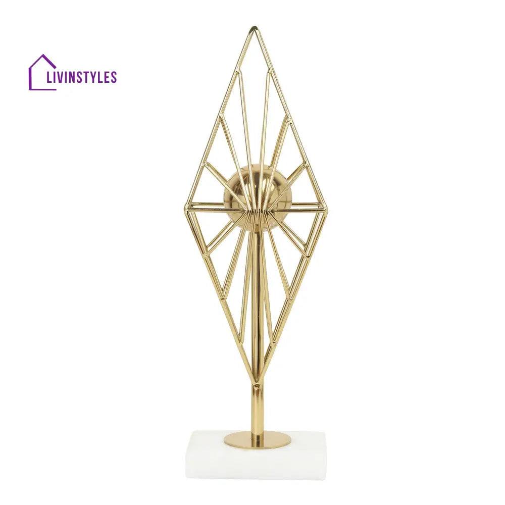 Diamond Prism Decor In Gold Table Decor