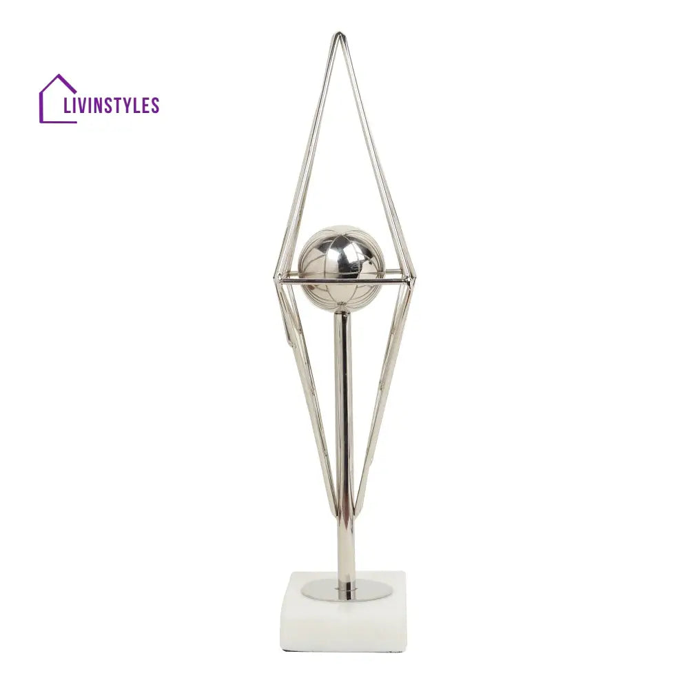 Diamond Prism Decor In Silver Table Decor