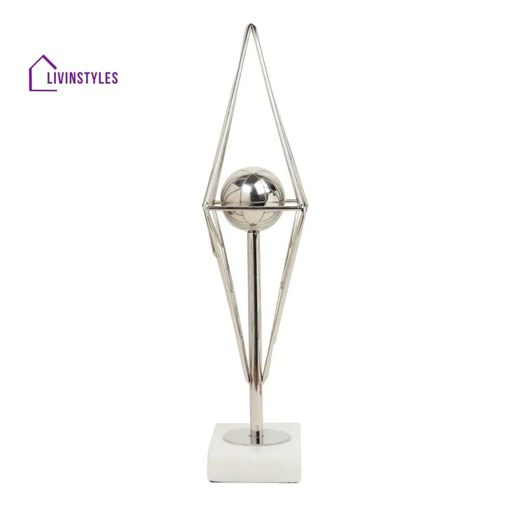 Diamond Prism Decor In Silver Table Decor