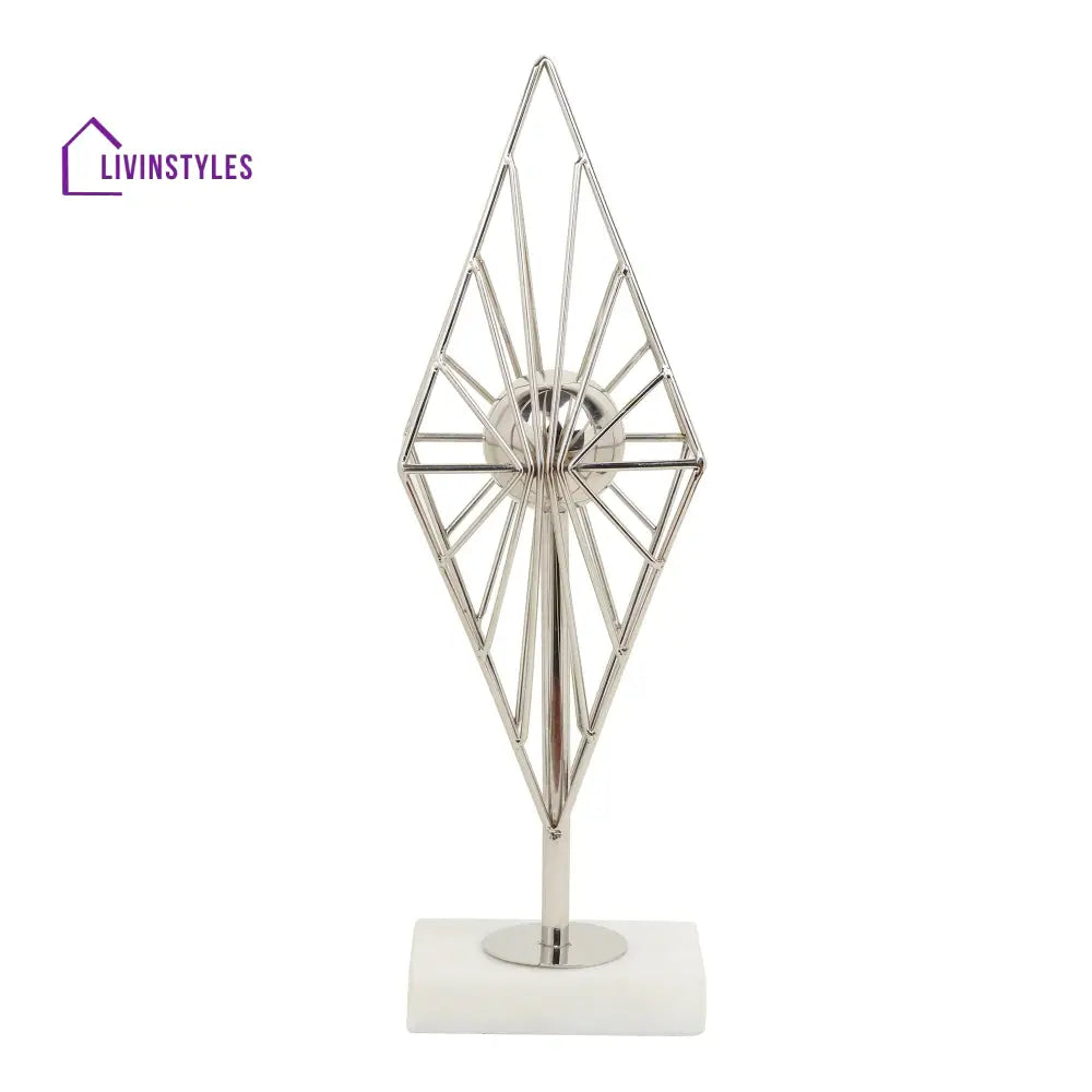 Diamond Prism Decor In Silver Table Decor