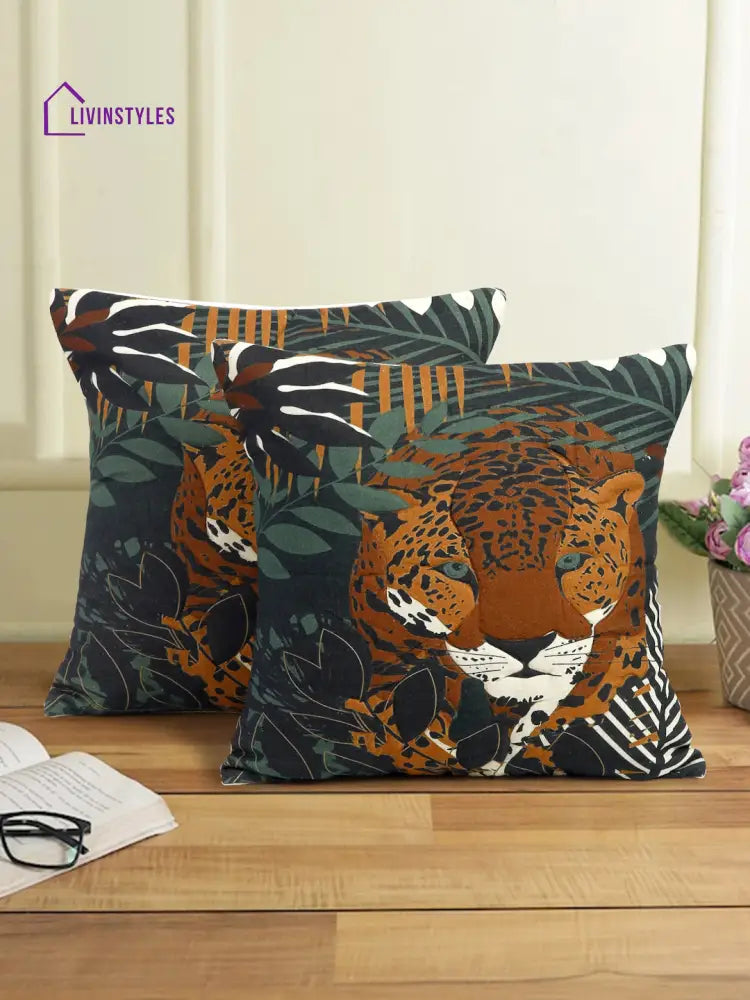 Digital Printed Cotton Cushion Cover Set Of 2 (20X20 Inch)