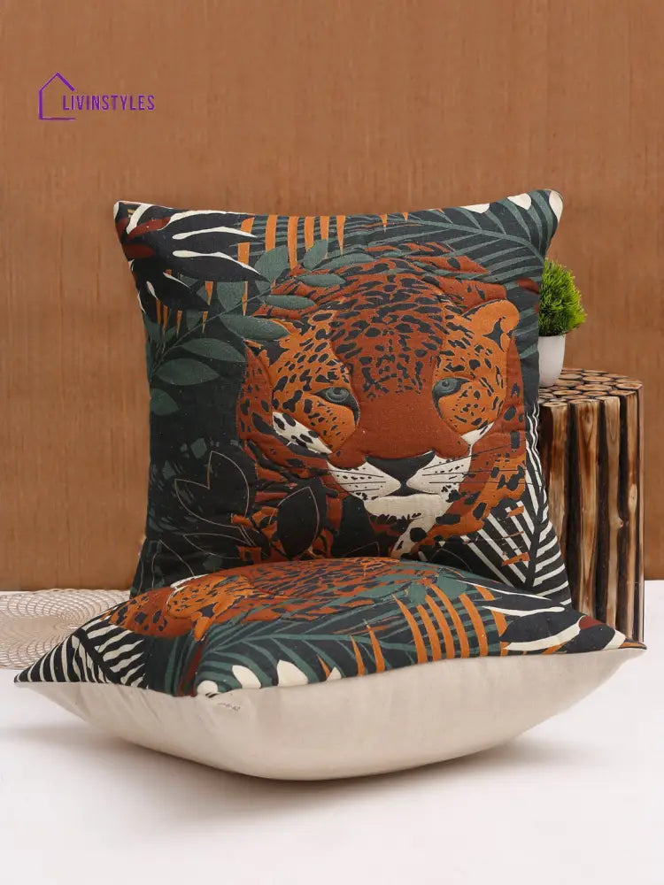 Digital Printed Cotton Cushion Cover Set Of 2 (20X20 Inch)