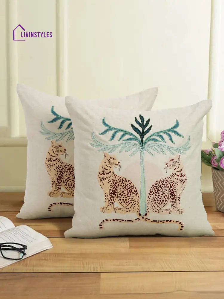 Digital Printed Cotton Cushion Cover Set Of 2 (20X20 Inch)