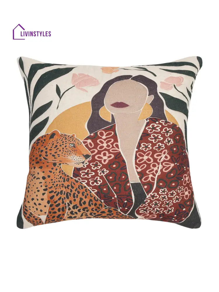 Digital Printed Cotton Cushion Cover Set Of 2 (20X20 Inch)