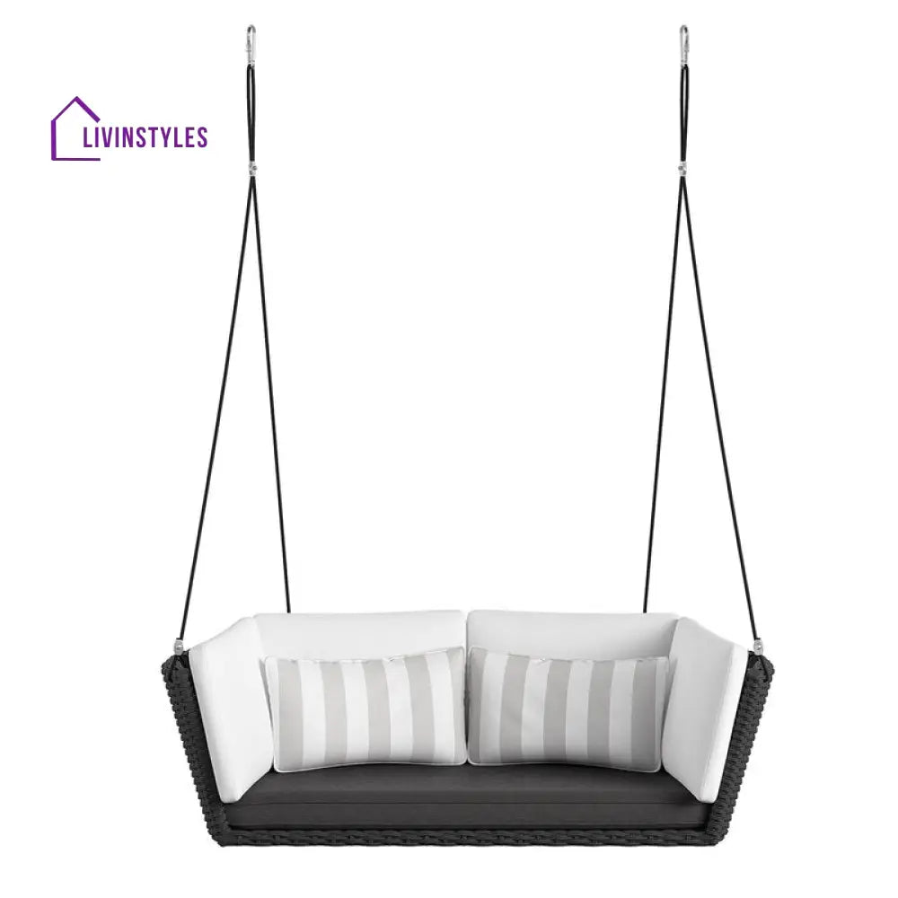 Diksha Double Seater Hanging Swing Without Stand For Balcony | Garden (Black) Swings