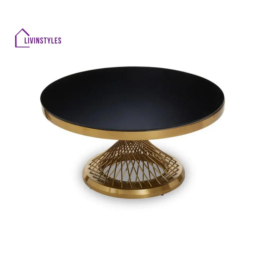 Dimple Glass Top Round Coffee Table For Living Room