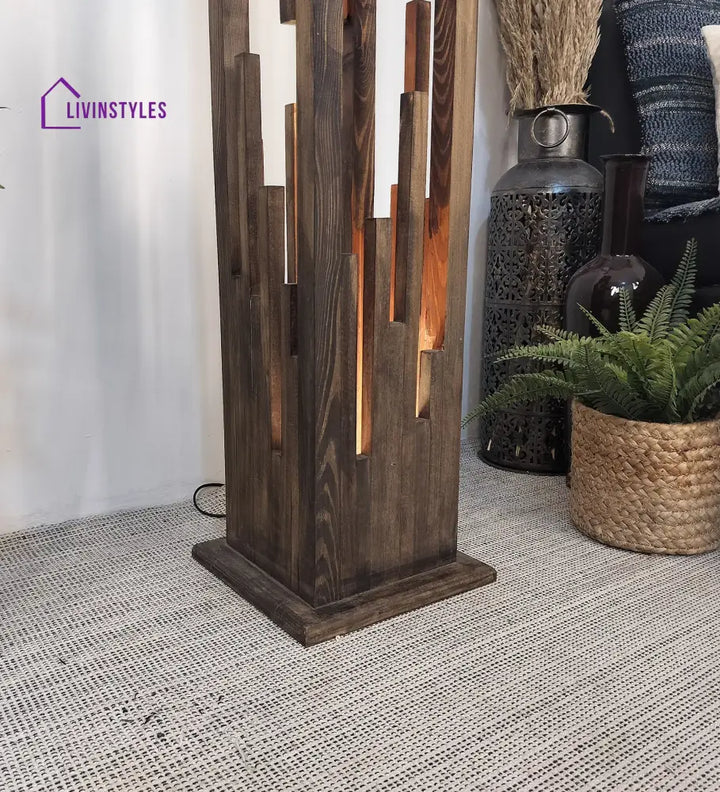 Disperse Wooden Floor Lamp With Brown Base Lamps