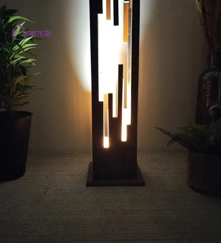 Disperse Wooden Floor Lamp With Brown Base Lamps