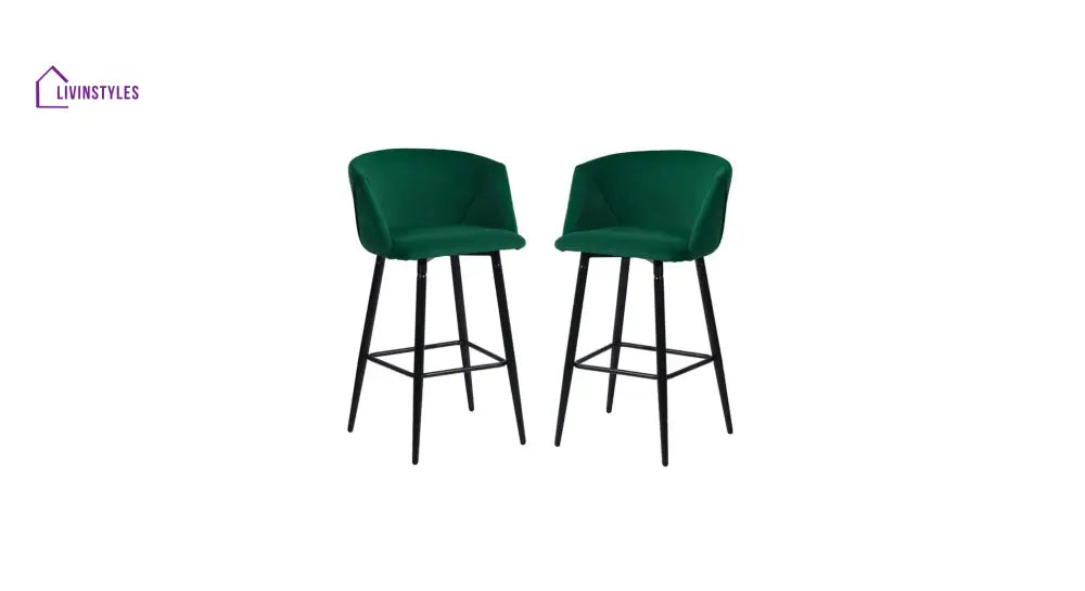 Green Color Clea Counter Stool Set Of-2