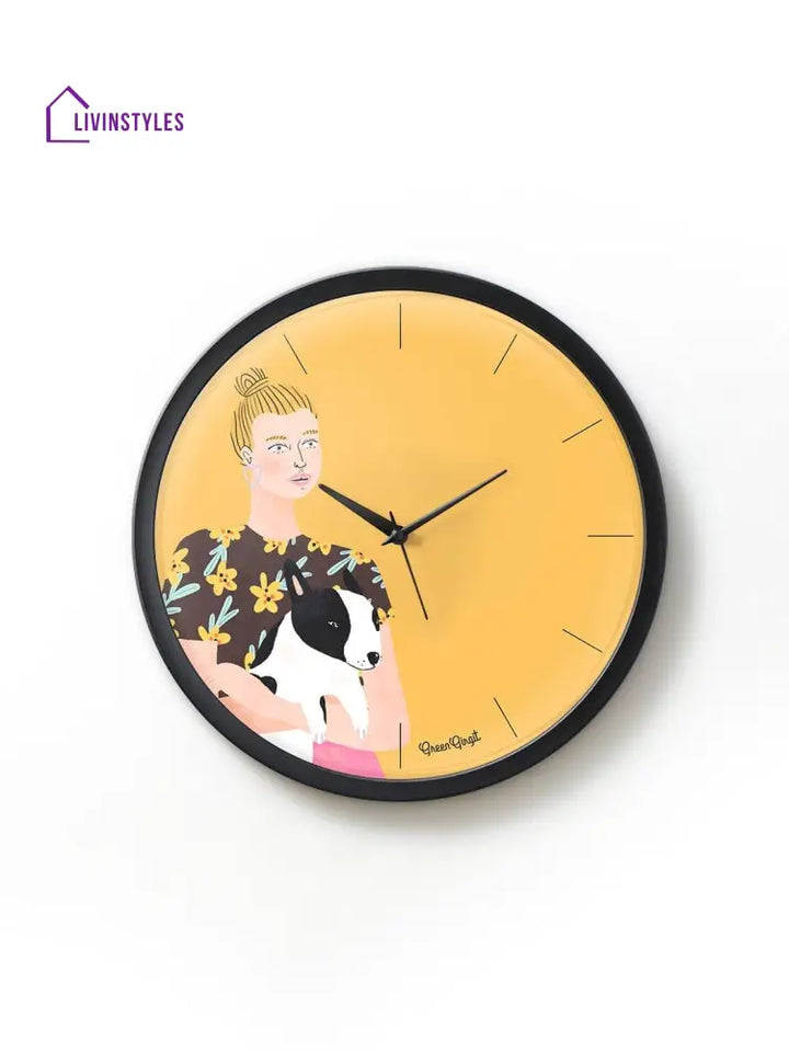 Dog Love Multicolor Wall Clock