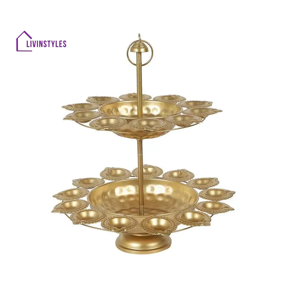 Double Lotus Layered Design Urli Diya