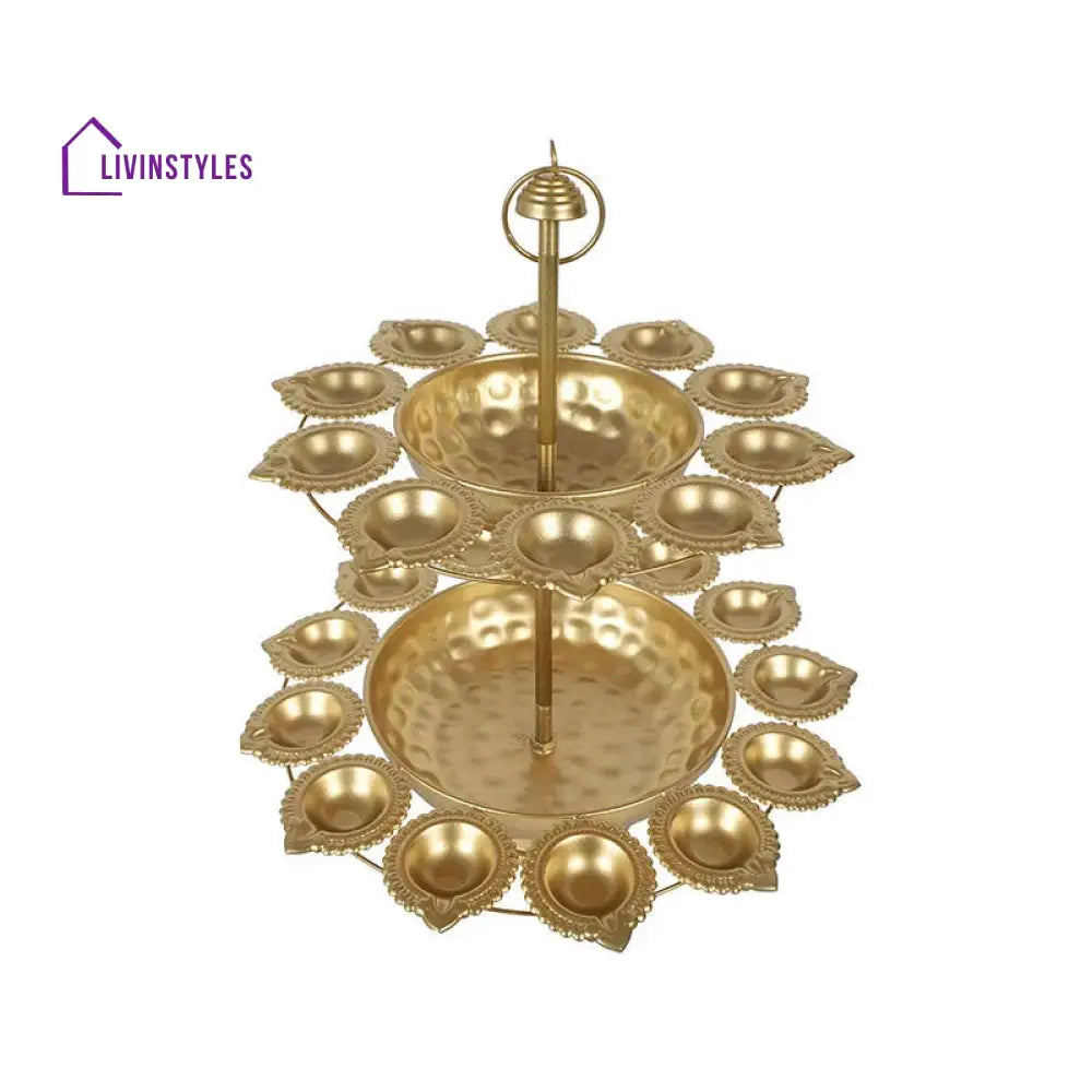 Double Lotus Layered Design Urli Diya