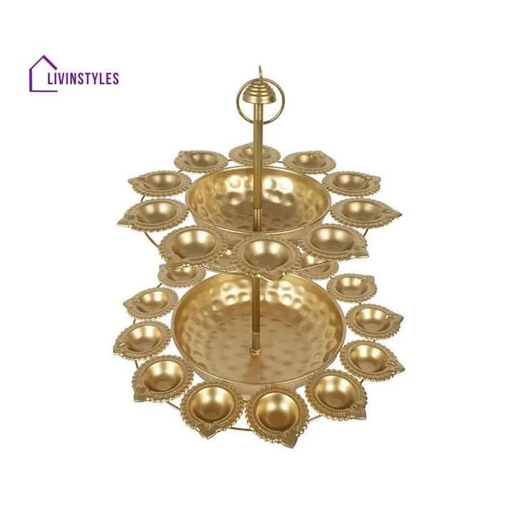 Double Lotus Layered Design Urli Diya