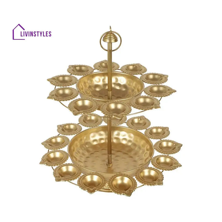 Double Lotus Layered Design Urli Diya