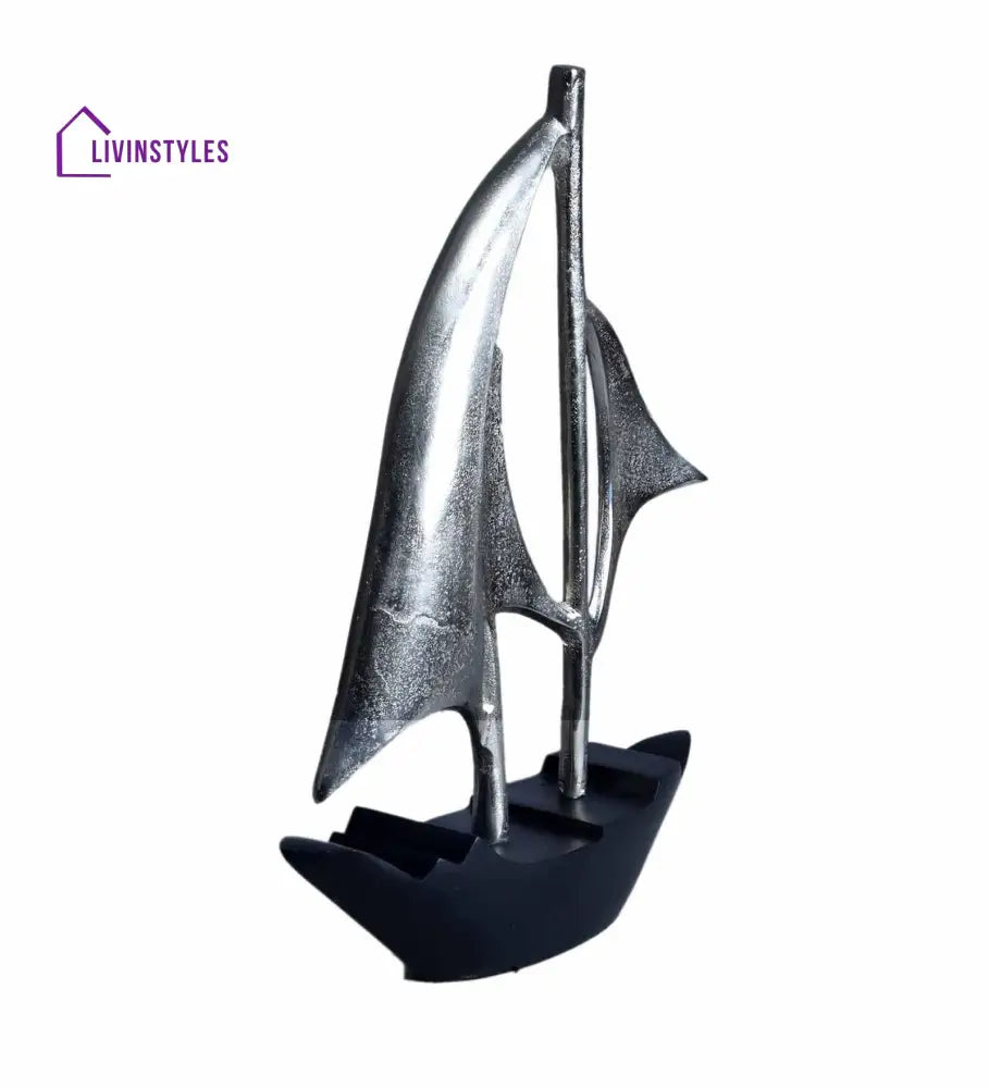 Dream Boat Large Raw Silver Finish Aluminium