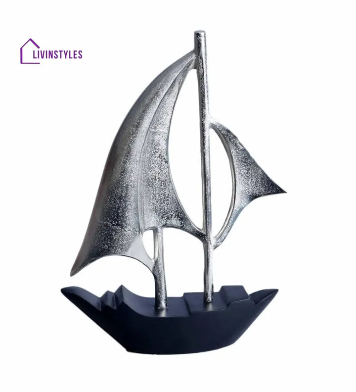 Dream Boat Large Raw Silver Finish Aluminium