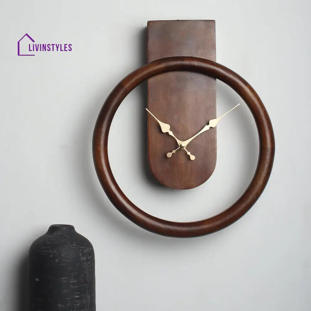 Dual Essence Clock In Brown Wall