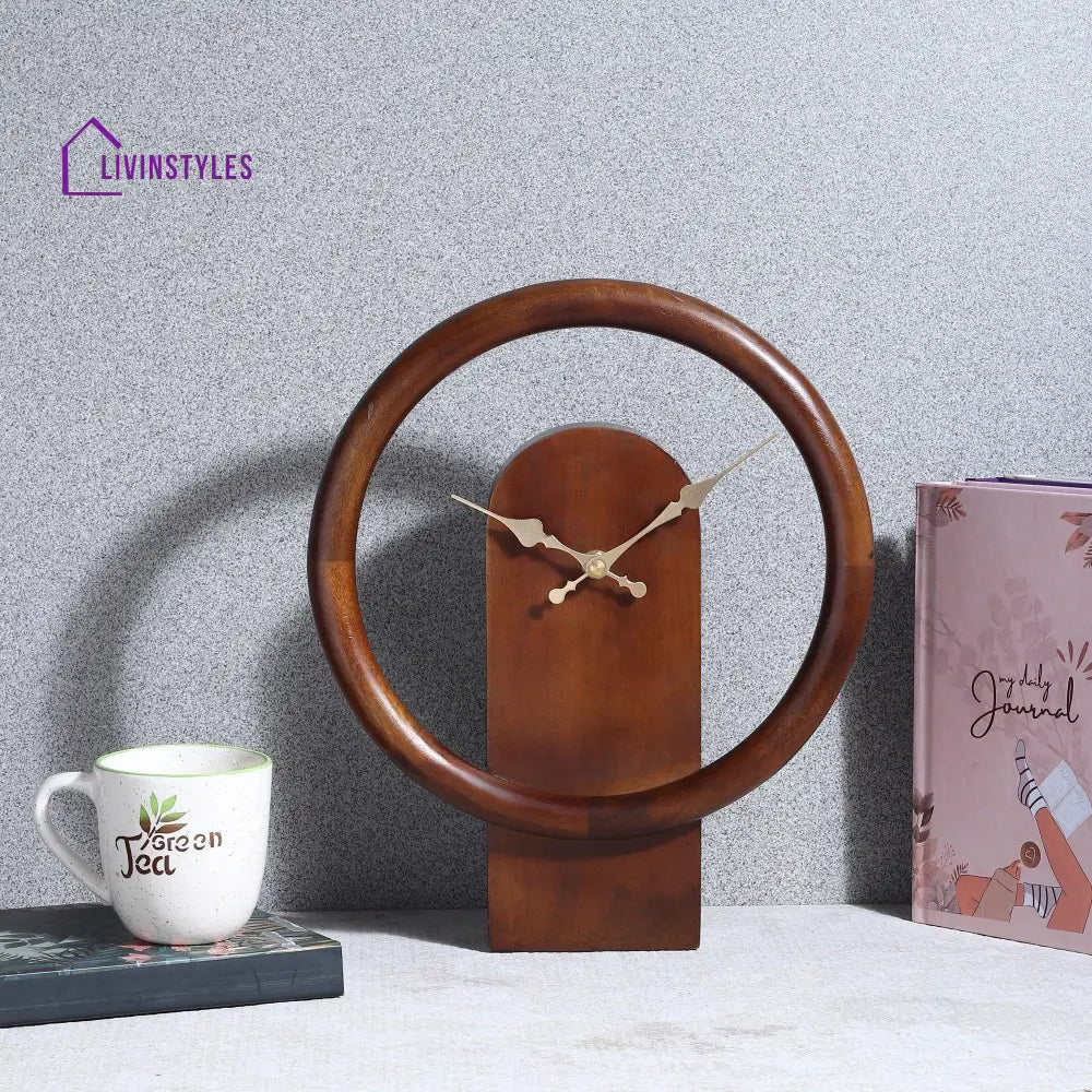 Dual Essence Clock In Brown Wall