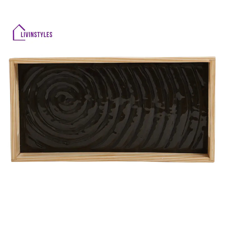 Duran Black Spiral Glass Tray Set Tray