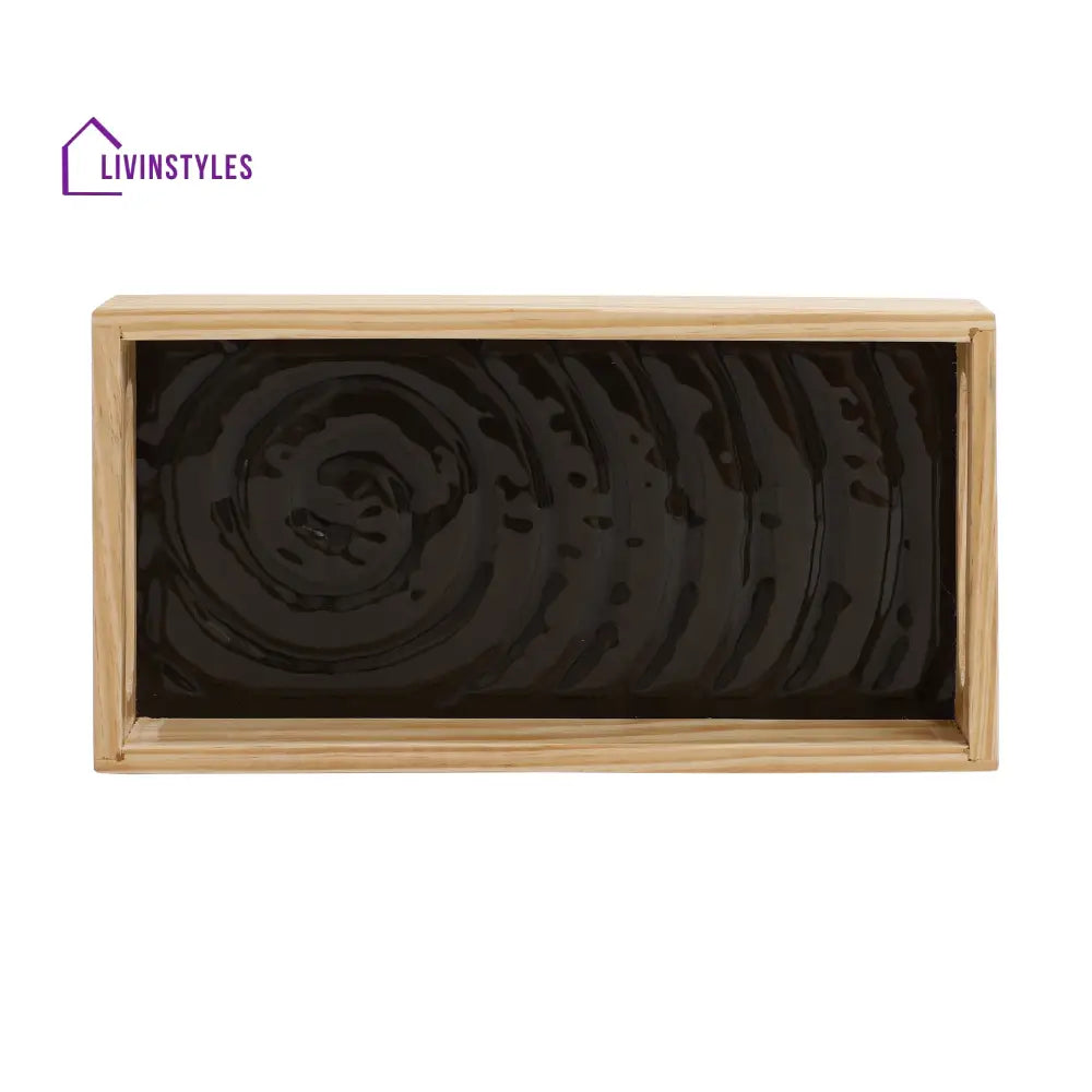 Duran Black Spiral Glass Tray - Small Size Trey