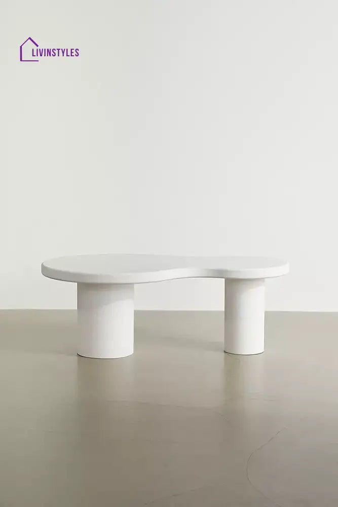 Efimiya Solid Wood Coffee Table in White