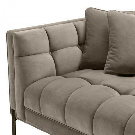 Luka Lounge Sofa Velvet with Black Legs Left