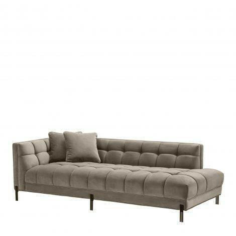 Luka Lounge Sofa Velvet with Black Legs Left