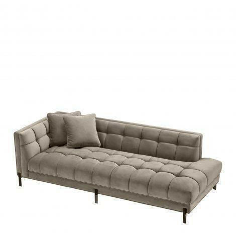 Luka Lounge Sofa Velvet with Black Legs Left