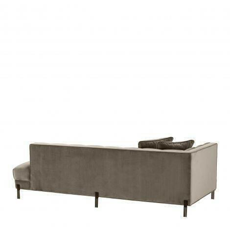 Luka Lounge Sofa Velvet with Black Legs Left