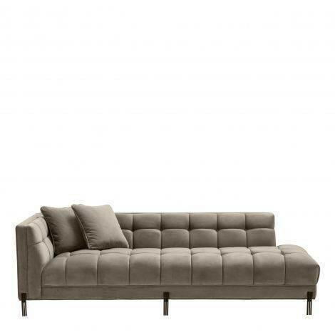 Luka Lounge Sofa Velvet with Black Legs Left