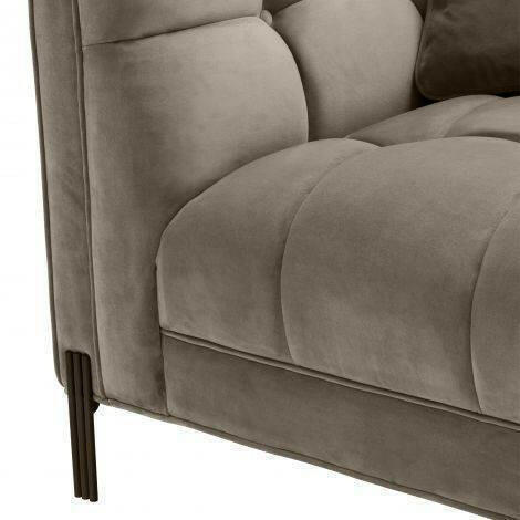 Luka Lounge Sofa Velvet with Black Legs Left