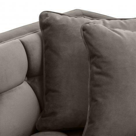 Osip Sofa Grey Velvet with Brushed Steel Legs