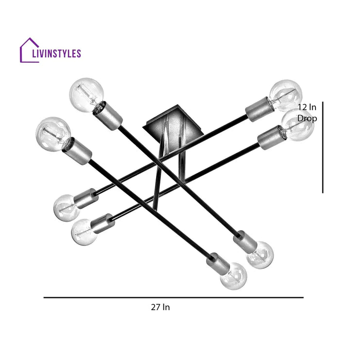 Eight Head Sputnik Black Mordern Chandelier By Ss Lightings Hybrid Chandeliers