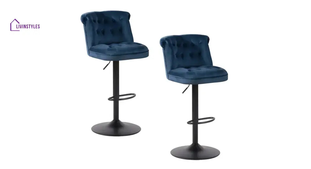 Blue Color Cellan Swiel Adjustable Bar Stool