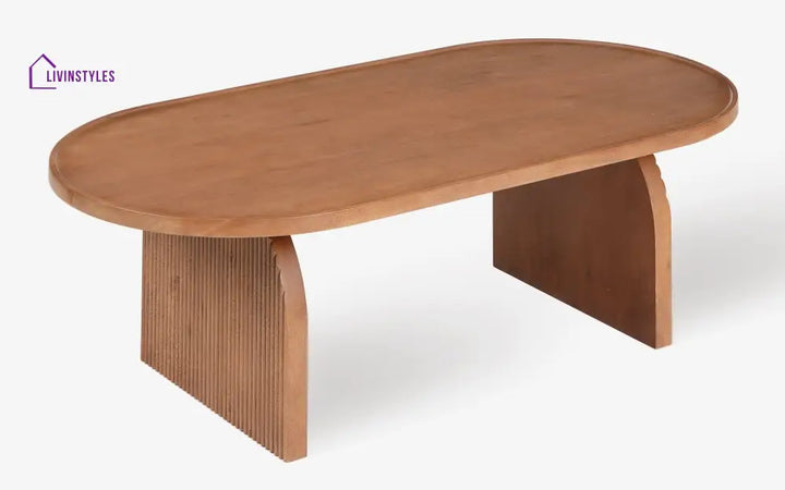 Ekta Curved Edge Center Table | Accacia Wood Coffee For Living Room