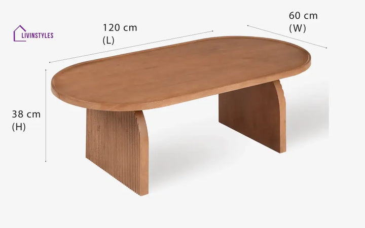 Ekta Curved Edge Center Table | Accacia Wood Coffee For Living Room