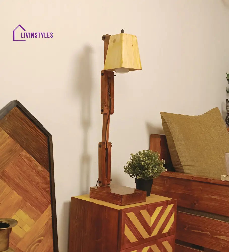 Eleanor Brown Wooden Table Lamp With Lampshade Lamps