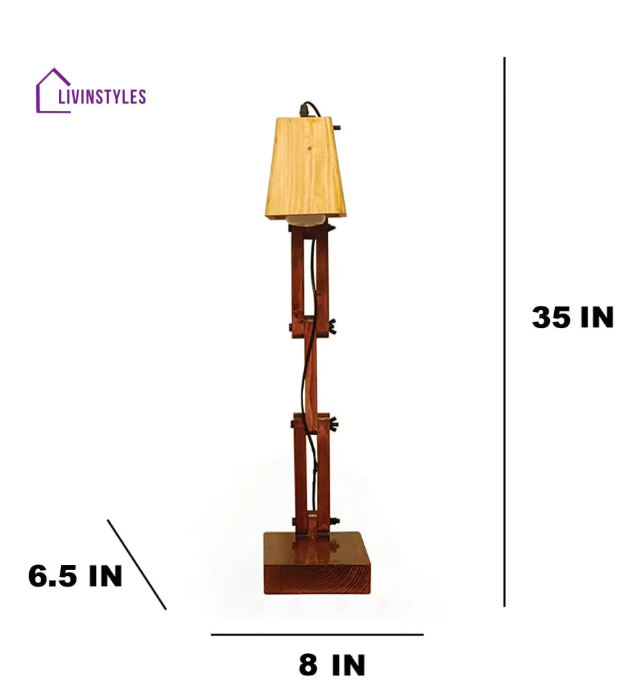 Eleanor Brown Wooden Table Lamp With Lampshade Lamps