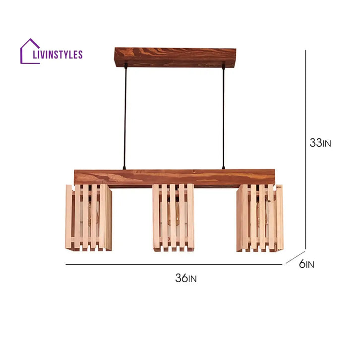 Elegant Beige & Brown Wooden Series Hanging Lamp Lamps