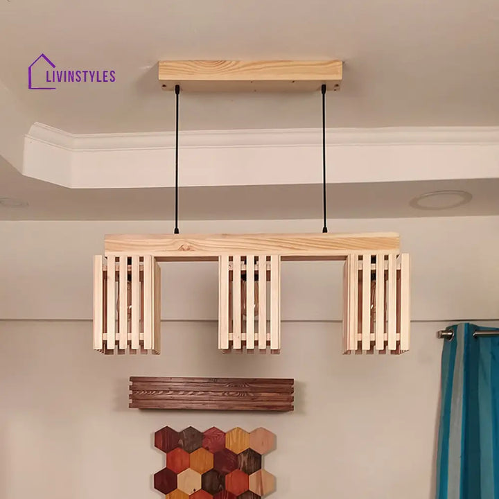 Elegant Beige Wooden Series Hanging Lamp Lamps